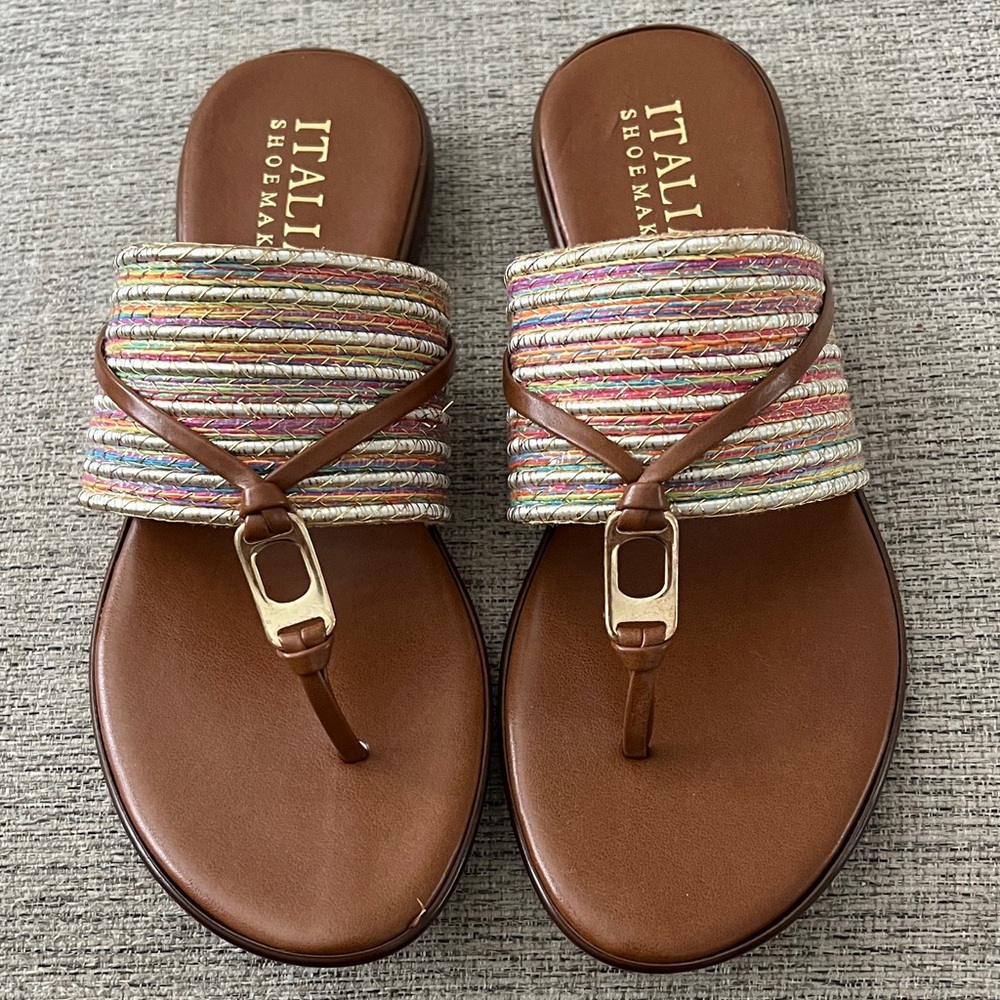 Italian Shoemakers Women's Brown and Multicolor Sandals